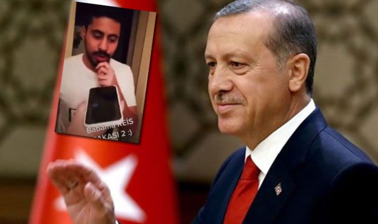 Üniversiteli gençten Erdoğan taklidi: 