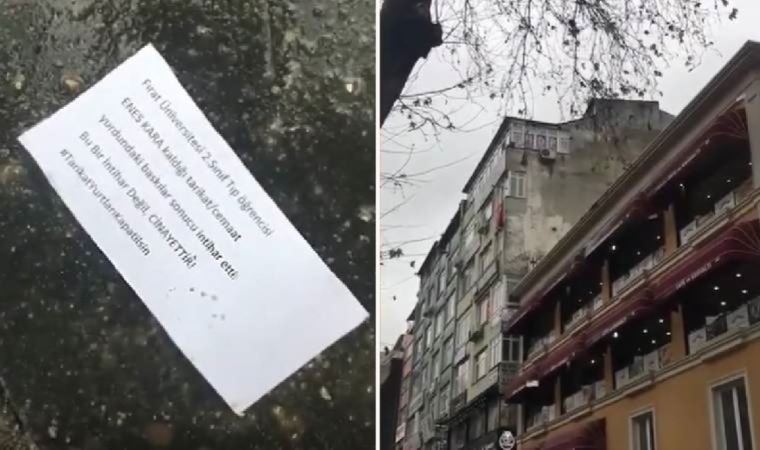 Kocaeli’de bir apartmandan sokağa 'tarikat yurtları kapatılsın' yazılı kağıtlar atıldı