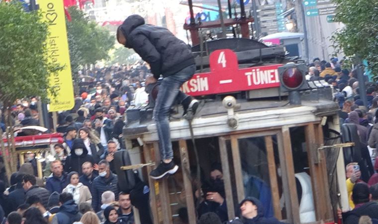 Taksim'de tedirgin eden görüntü