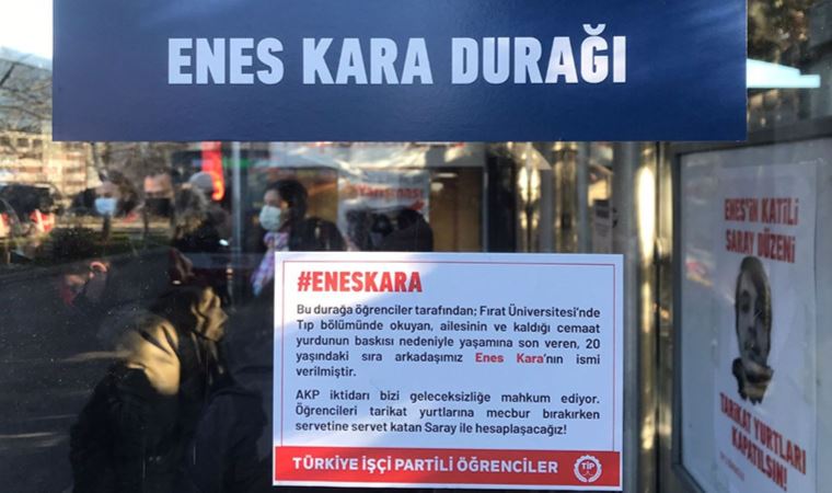 İzmir'de durağa Enes Kara adı asıldı