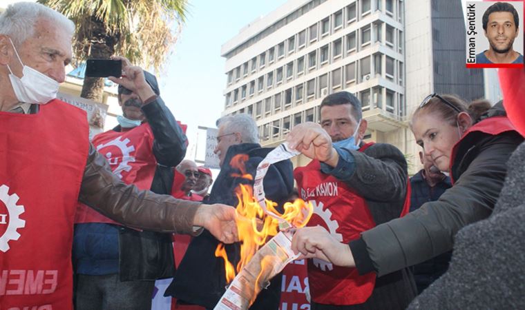 İzmir'de emeklilerden 'geçinemiyoruz' eylemi: Faturaları yaktılar