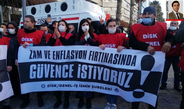 İzmir’de işçiler sokağa indi, fatura yaktı