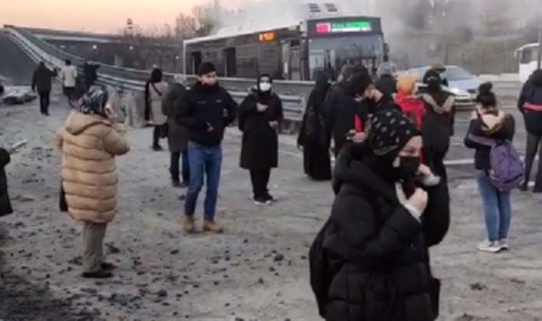 Seyir halindeki İETT otobüsünde yangın çıktı