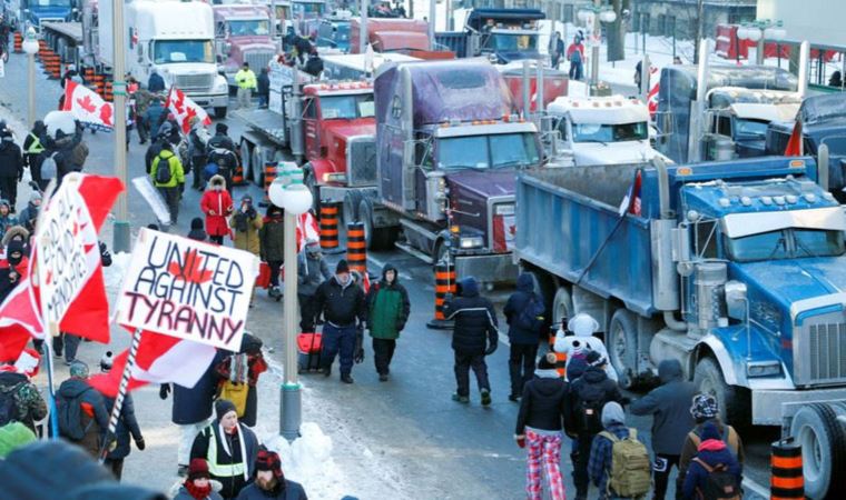 Kanada'da "Özgürlük Konvoyu" protestosunda gözaltı sayısı 100'ü geçti