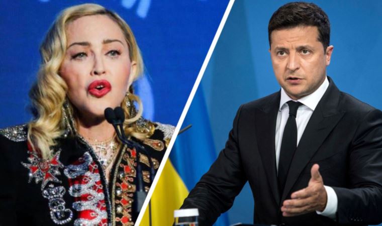 Zelenskiy, Ukrayna'ya destek veren Madonna'yı Instagram'da takip etti