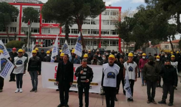 Soma'da madencilerden eylem: 'Çalışmak zulüm, emeklilik ölüm'