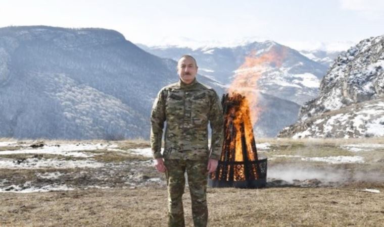 Azerbaycan Cumhurbaşkanı Aliyev, Karabağ'da Nevruz ateşini yaktı