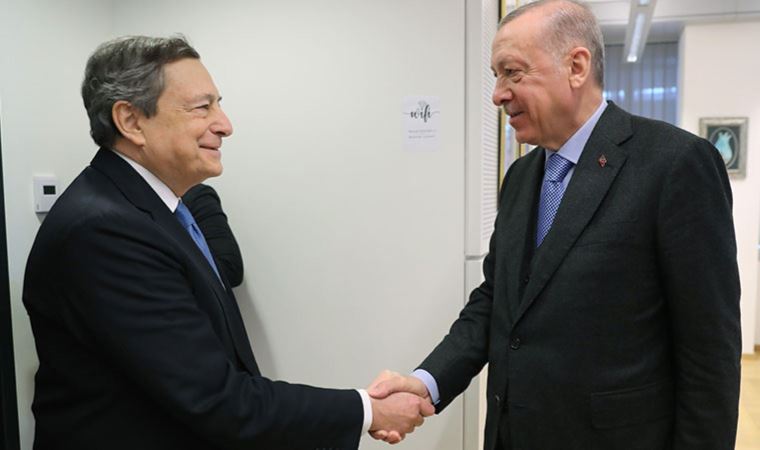 Cumhurbaşkanı Erdoğan, İtalya Başbakanı Draghi ile bir araya geldi