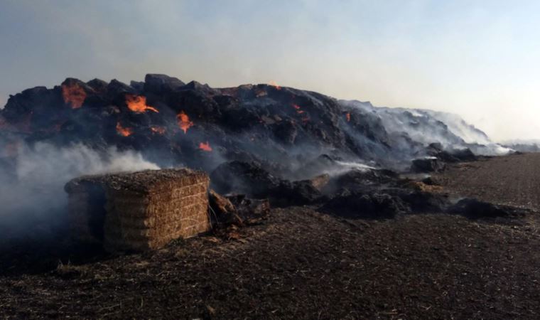 Yozgat'ta 900 ton saman kül oldu: 1 kişi tutuklandı