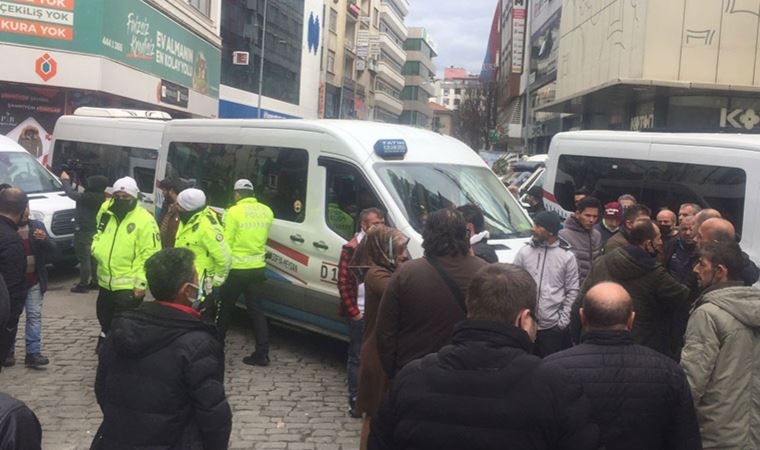 Trabzon'da dolmuşçular kontak kapattı, tartışma çıktı