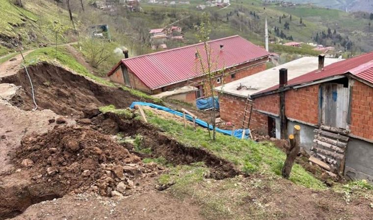 Trabzon'da heyelan tehlikesi: Evler boşaltıldı