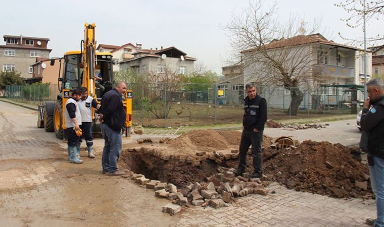 Alt yapı çalışmaları sırasında doğalgaz borusu delindi