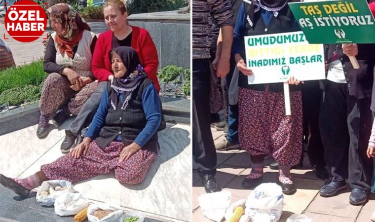 AKP'li belediyenin önünde taşocağı protestosu: Bizler taş değil, aş üretmek istiyoruz