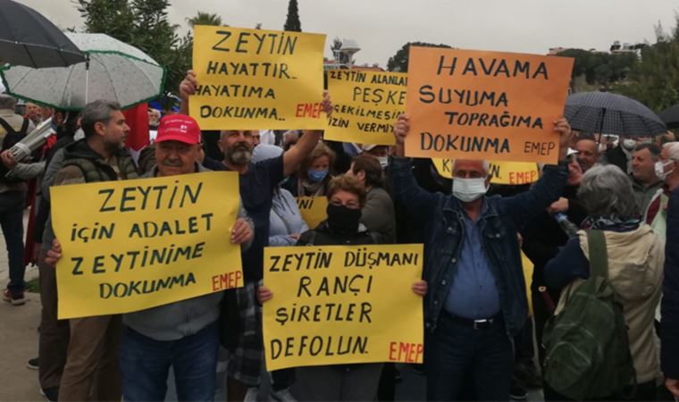 Milas’ta 'Zeytin Hayattır, Hayatıma Dokunma' mitingi