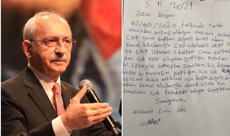 Mermi dolu kavanozla tehdit etmişti; Kemal Kılıçdaroğlu'na yazılan özür mektubu ortaya çıktı!