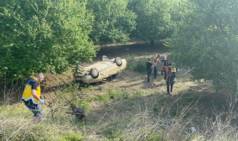 Bursa’da takla atan otomobilde can pazarı: 4 yaralı