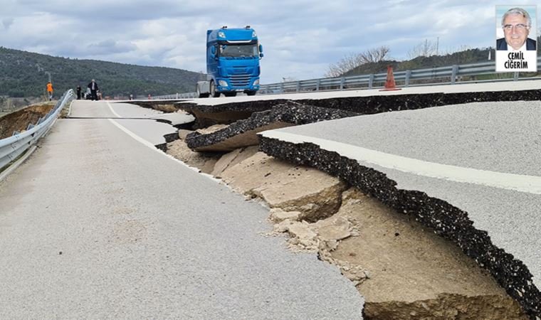 Samsun'da duvar çatladı yollar yarıldı