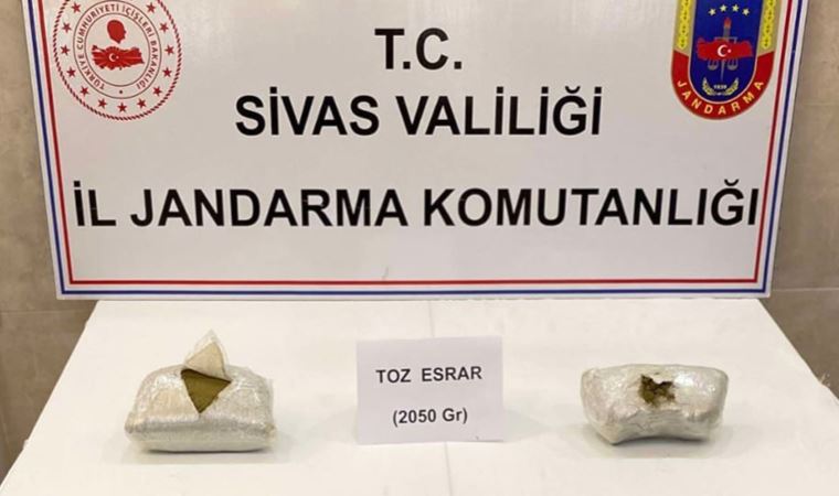 Sivas’ta 2 kilo toz esrar ele geçirildi