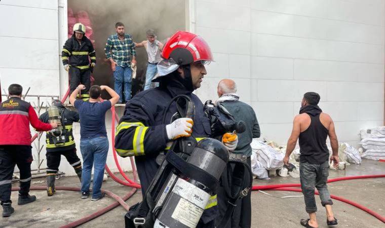 Şanlıurfa OSB'deki iplik fabrikasında yangın çıktı