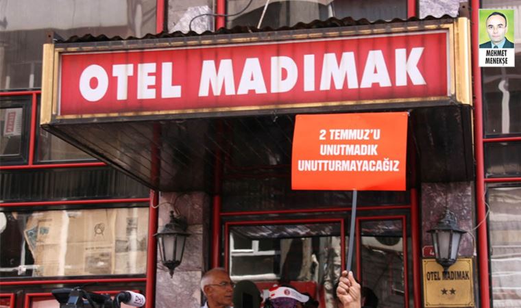 Madımak Oteli’ni yakmaya gelen iki kişi, dokuz yıl sonra anıttan kaldırıldı