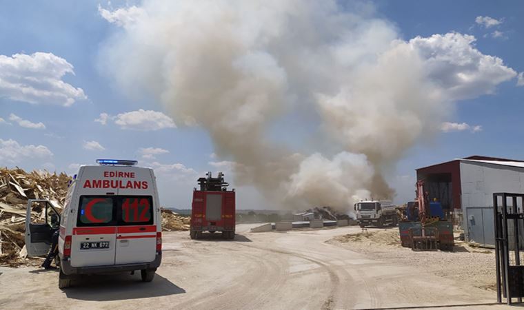 Edirne'de Biyokütle Enerji Santrali'nde korkutan yangın