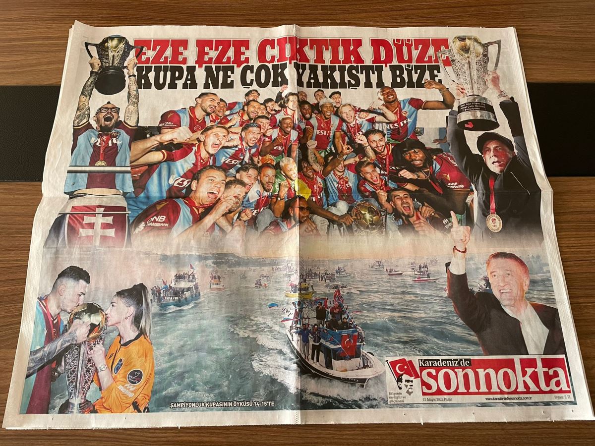 Trabzonspor'un kupa töreninin yerel basında yankıları