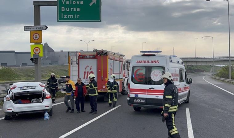 Anadolu Otoyolu'nda ciple otomobil çarpıştı, 1 kişi öldü, 5 kişi yaralandı