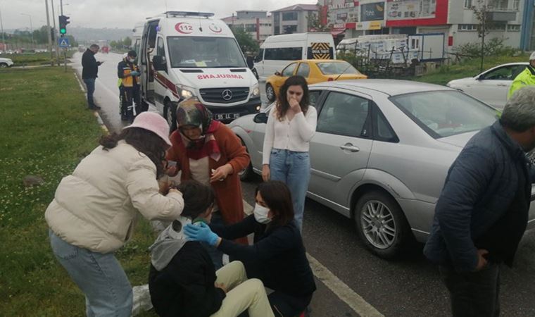 Samsun'da kırmızı ışıkta zincirleme kaza: 3 yaralı