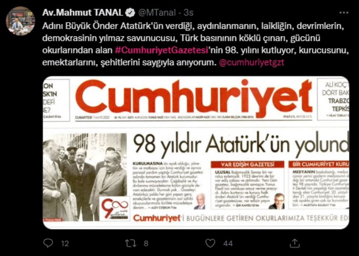 Siyasilerden Cumhuriyet'e yıldönümü mesajları: 'Basınımızın koca çınarı'