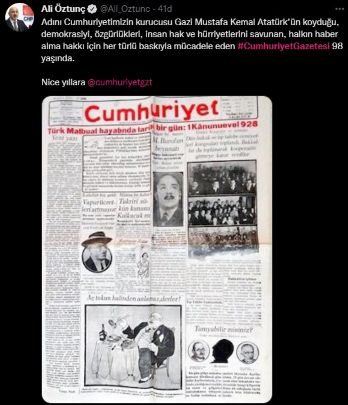 Siyasilerden Cumhuriyet'e yıldönümü mesajları: 'Basınımızın koca çınarı'