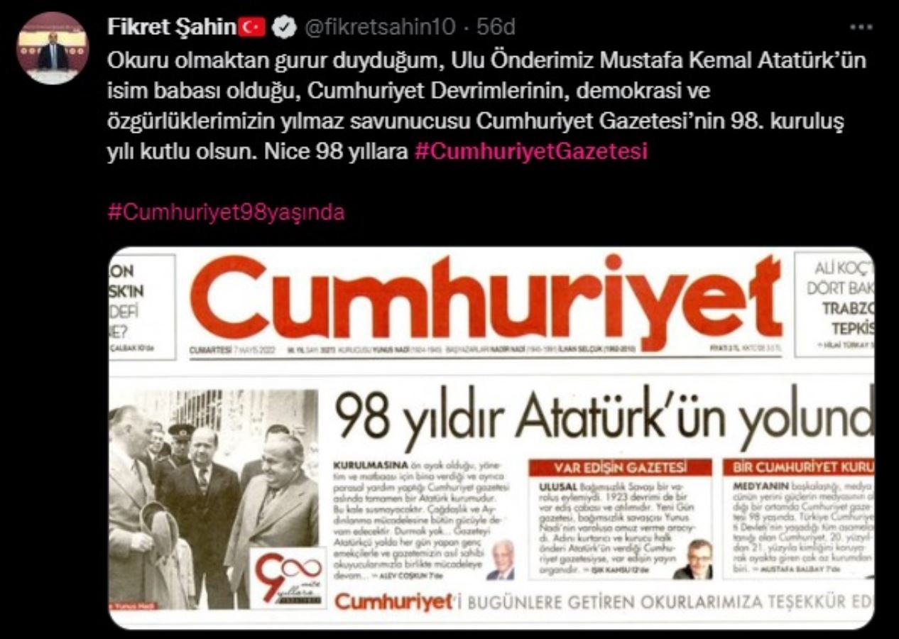 Siyasilerden Cumhuriyet'e yıldönümü mesajları: 'Basınımızın koca çınarı'