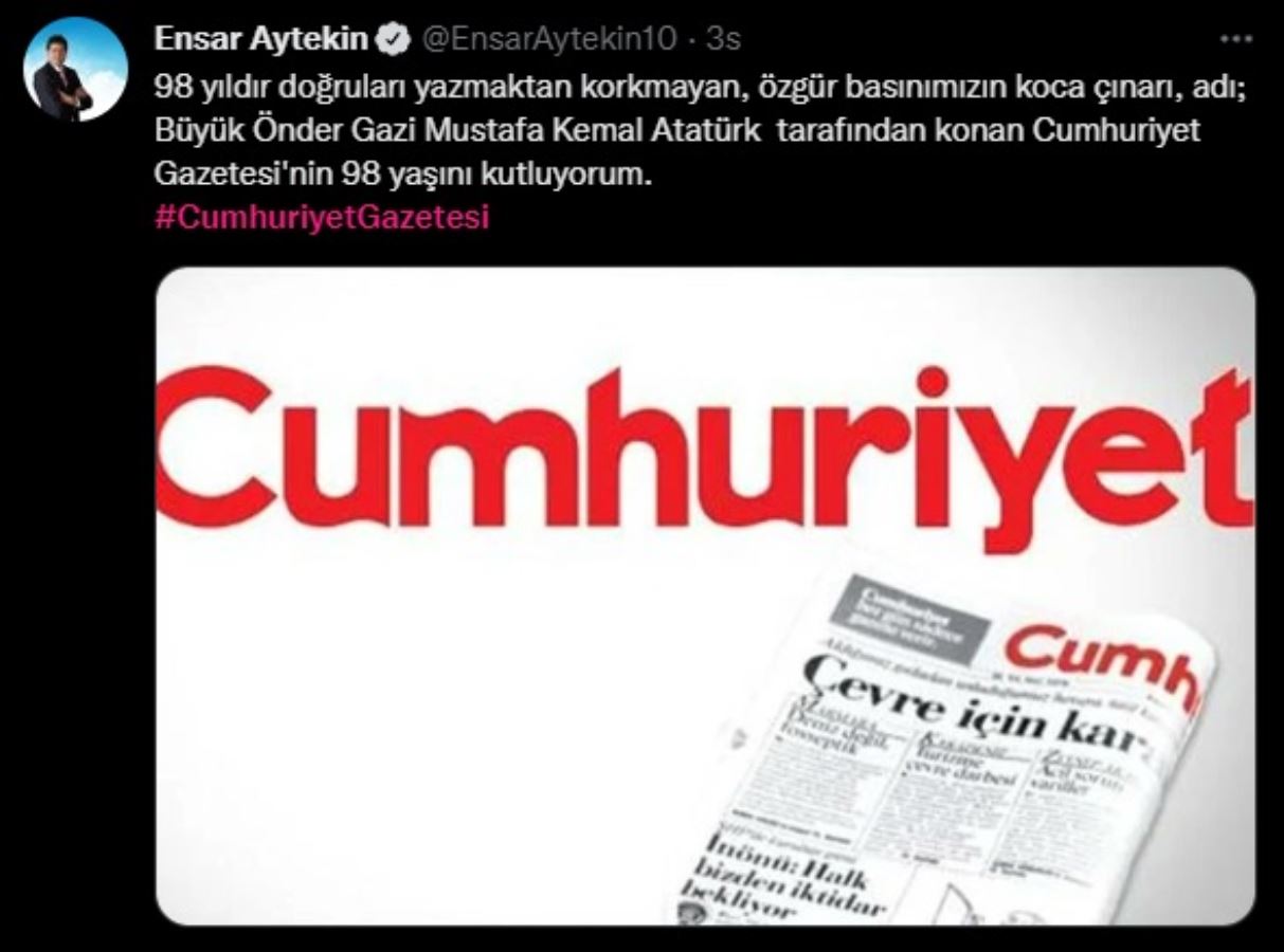 Siyasilerden Cumhuriyet'e yıldönümü mesajları: 'Basınımızın koca çınarı'