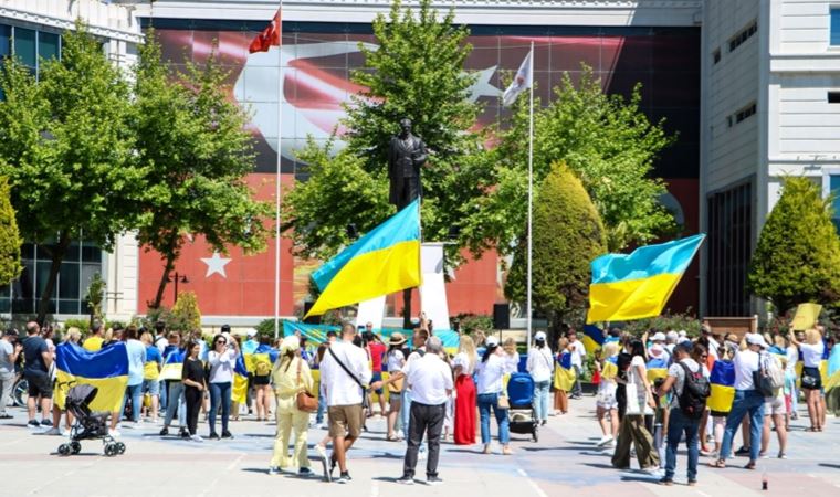 Antalya'da Rusya protestosu