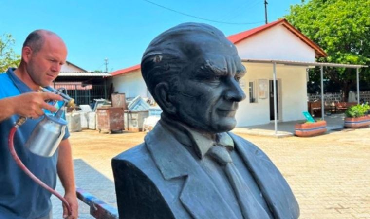 Fethiye'de Atatürk büstleri yenileniyor