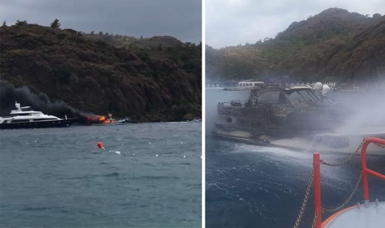 Marmaris'te marinada bağlı yat küle döndü! (11 Haziran 2022)