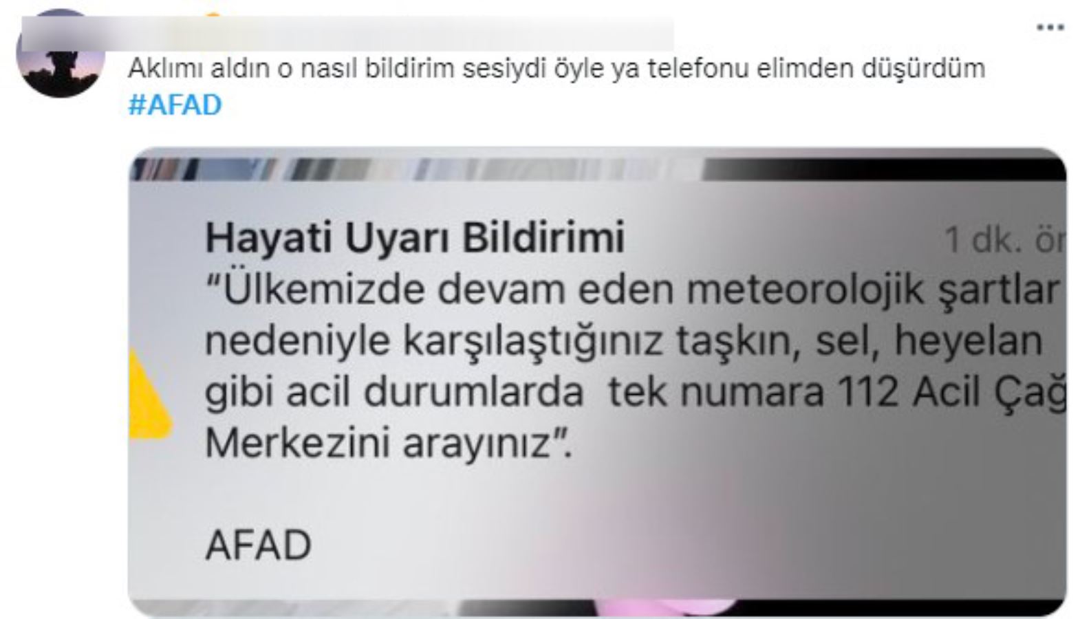 AFAD'dan gelen 'hayati uyarı bildirimi' sosyal medyada gündem oldu