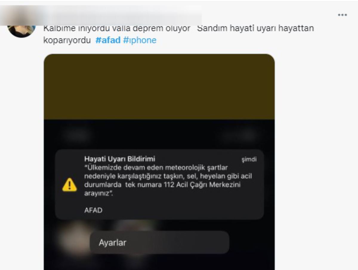 AFAD'dan gelen 'hayati uyarı bildirimi' sosyal medyada gündem oldu