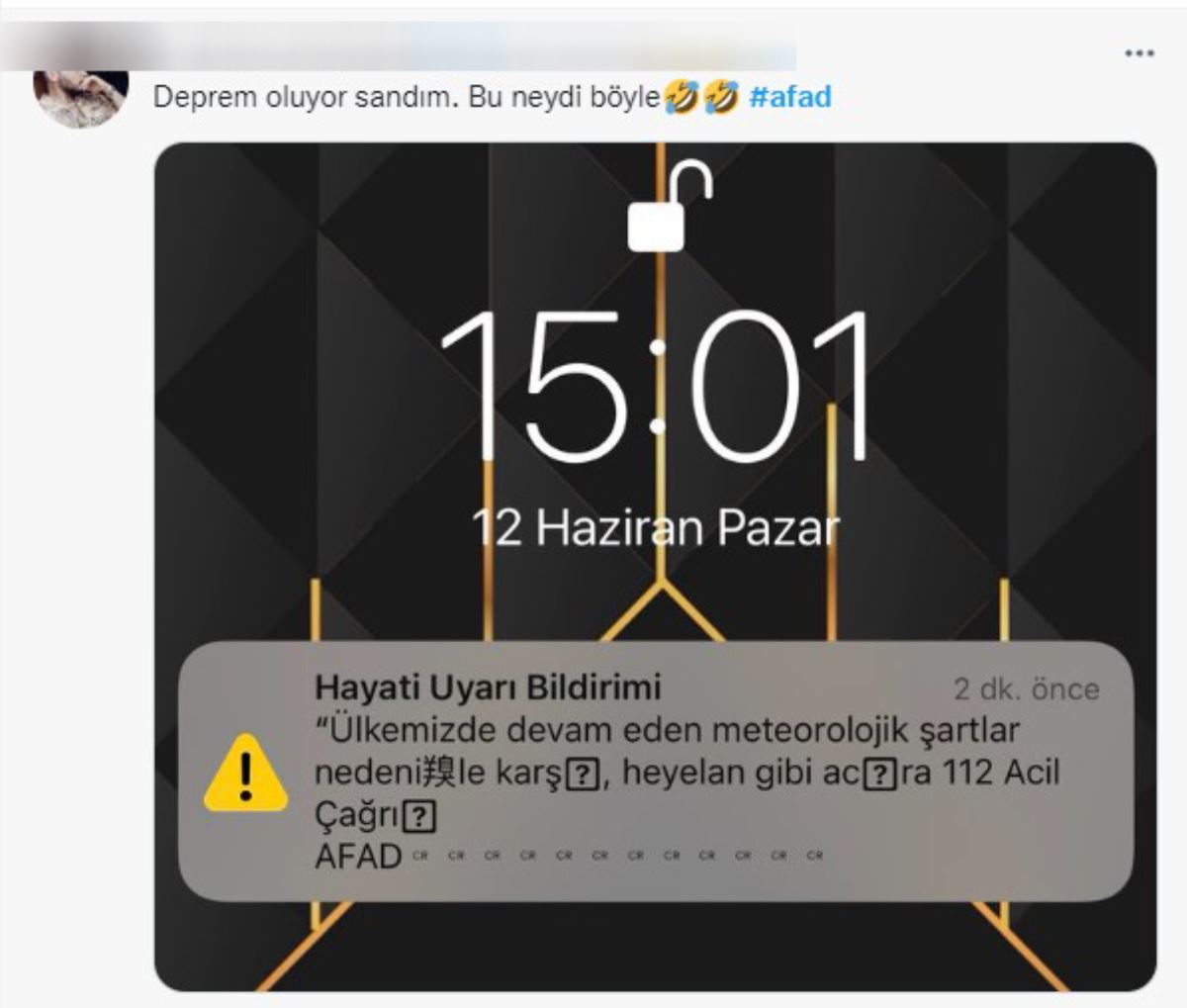 AFAD'dan gelen 'hayati uyarı bildirimi' sosyal medyada gündem oldu