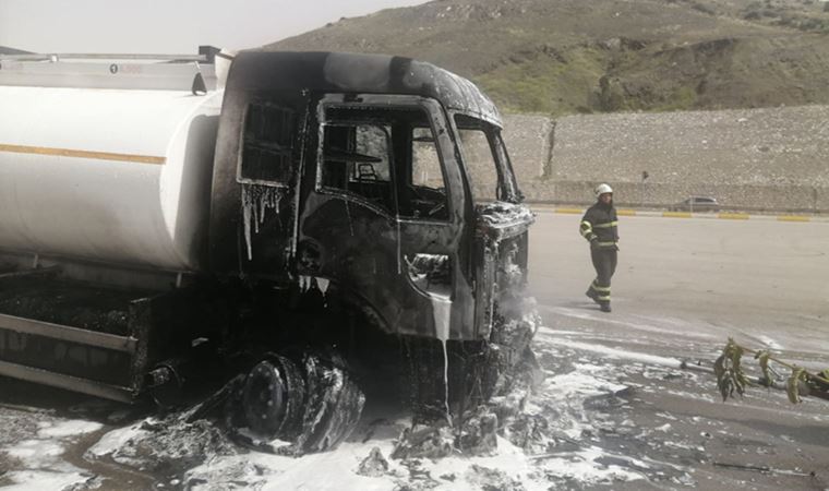 Kırıkkale'de 'mazot' yüklü tanker kül oldu