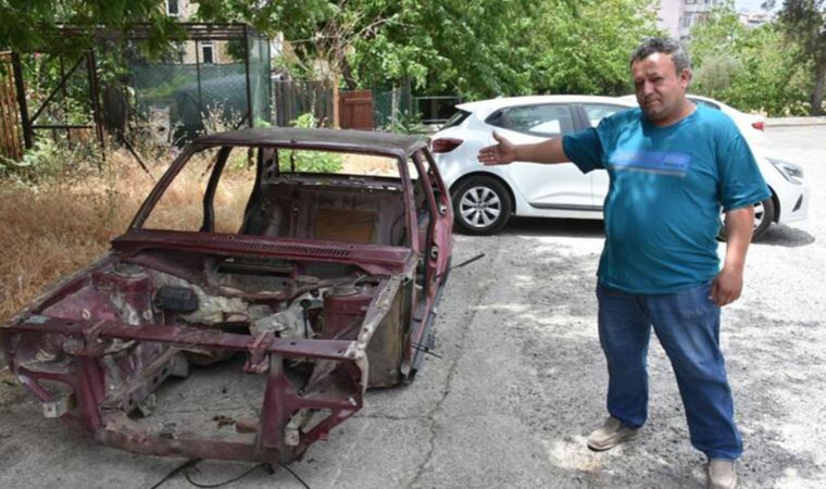 Çalınan otomobilini parçalanmış halde buldu; 'Keşke böyle görmeseydik' dedi