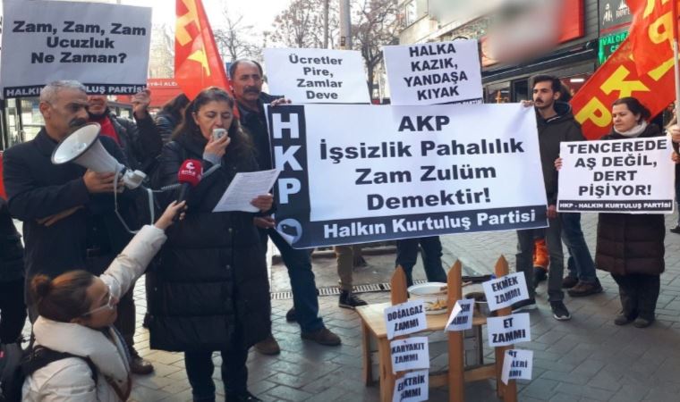 HKP, zamları fatura yakarak protesto etti