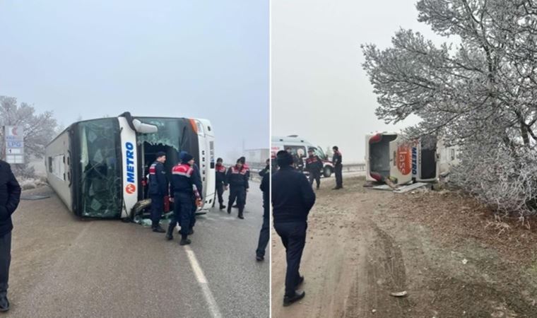 Ankara'da yolcu otobüsü devrildi: Çok sayıda yaralı