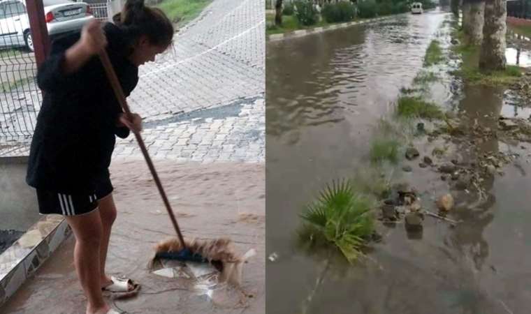 Hatay'da sağanak: Ev ve işyerlerini su bastı