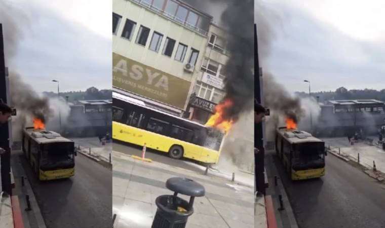 İETT otobüsünde korkutan yangın!