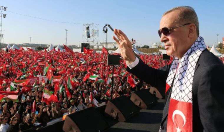 Erdoğan Filistin mitinginde de Gezi'ye çattı! 'O çapulculara bu ülkeyi...'