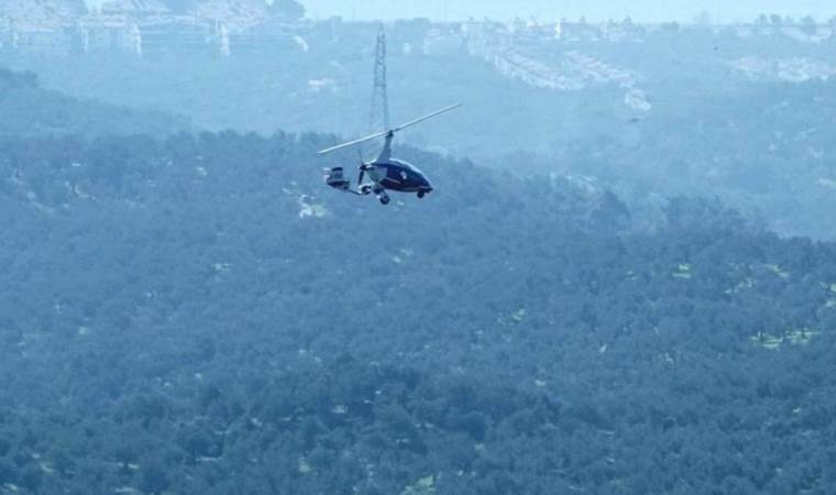 Edremit Körfezi'nde hasat güvenliği 'gyrocopter' ile sağlanıyor