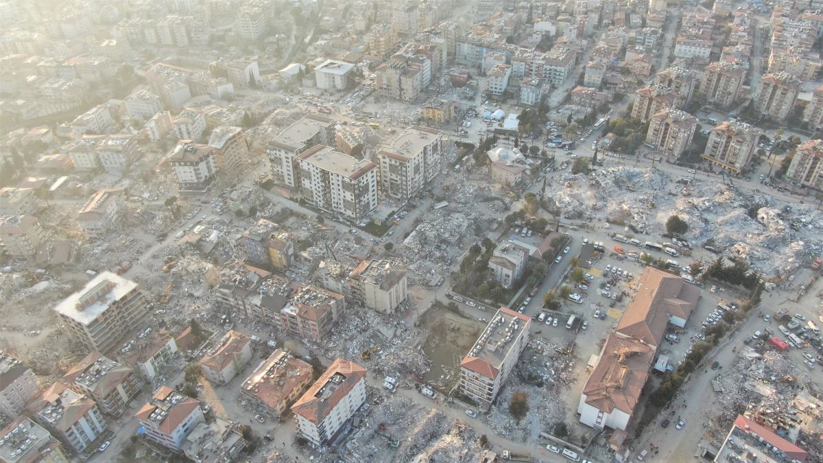 Depremin 8'nci gününde Hatay'daki yıkım havadan görüntülendi