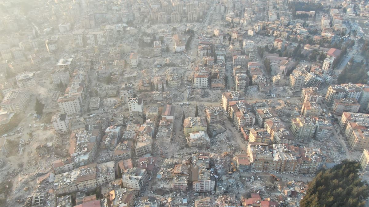 Depremin 8'nci gününde Hatay'daki yıkım havadan görüntülendi