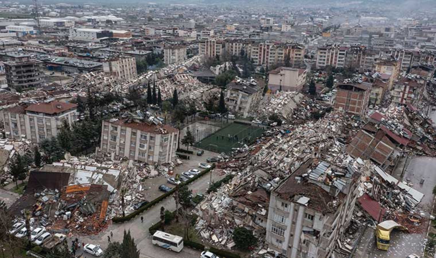 Depremin ardından Hatay'daki yıkım havadan görüntülendi