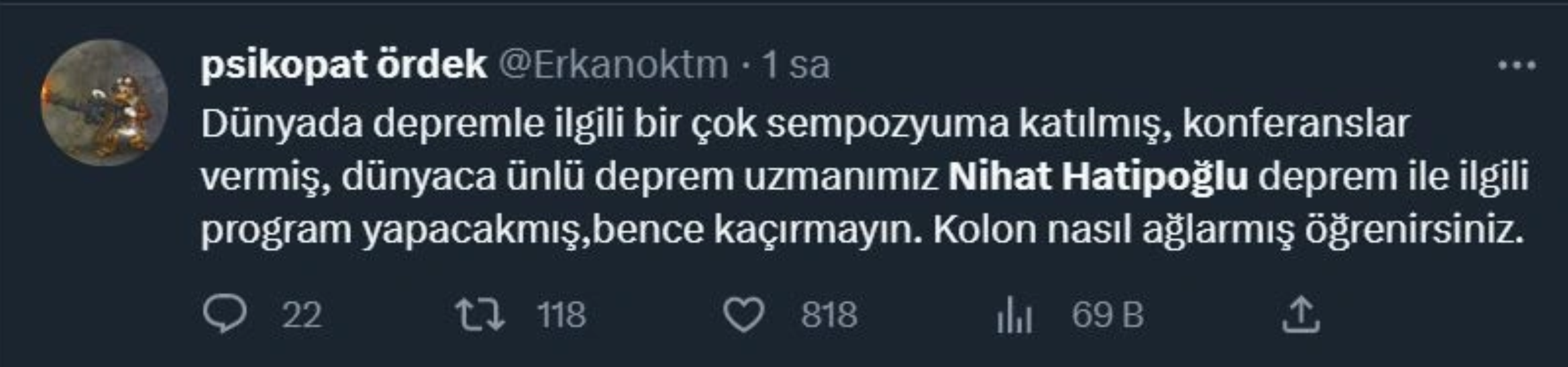 ATV'nin 'Nihat Hatipoğlu ile Deprem Özel' programına tepki! Planlamalarımızı 'kader' zihniyetiyle yapmamız yetmedi mi?